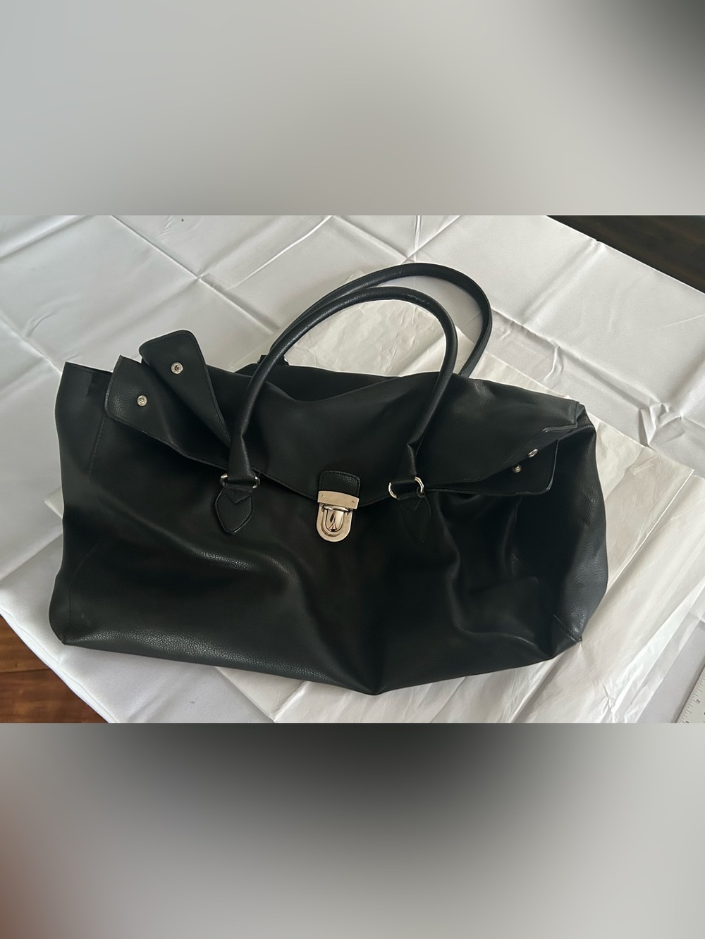 Large leather travel bag
